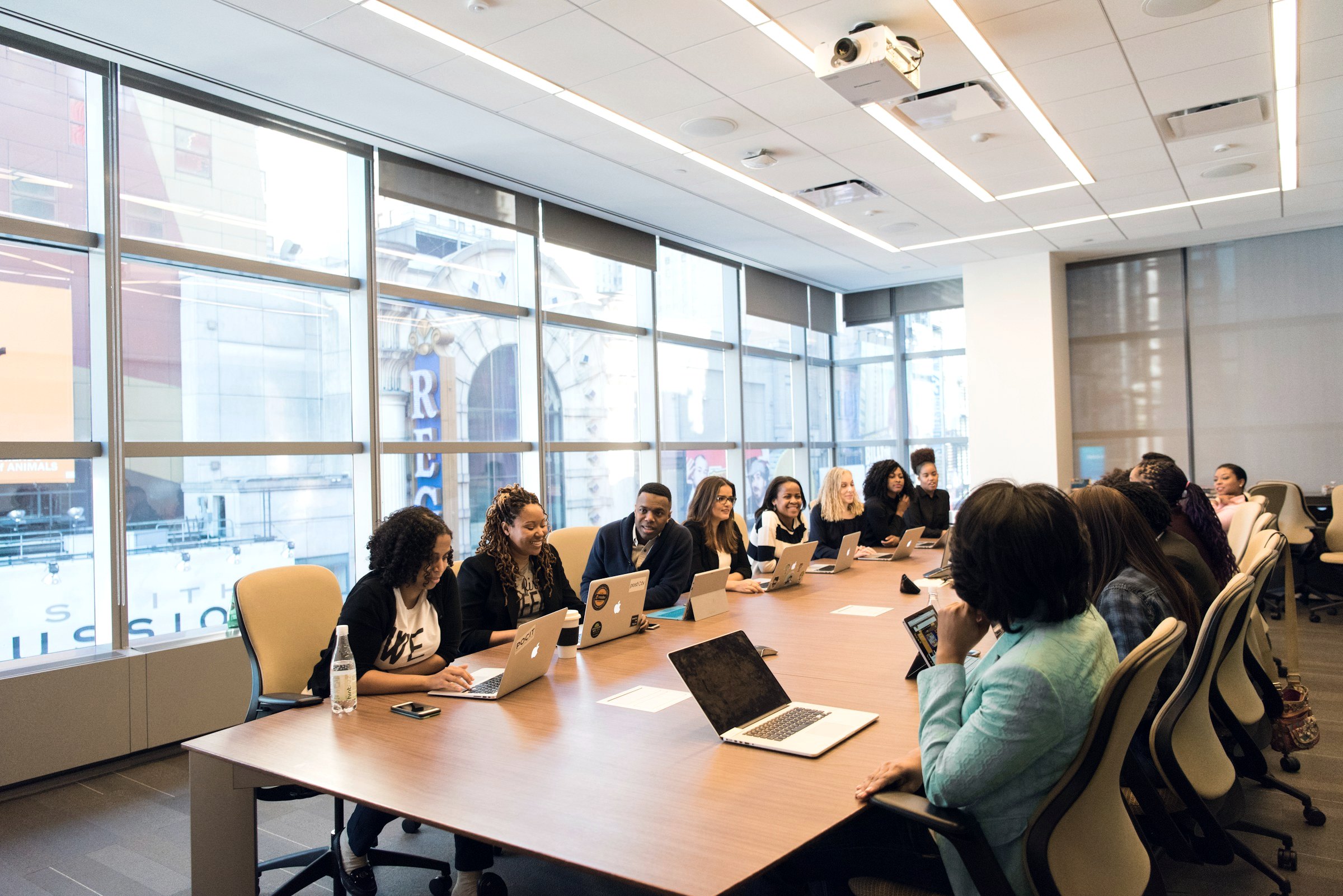 Team meeting around a conference table