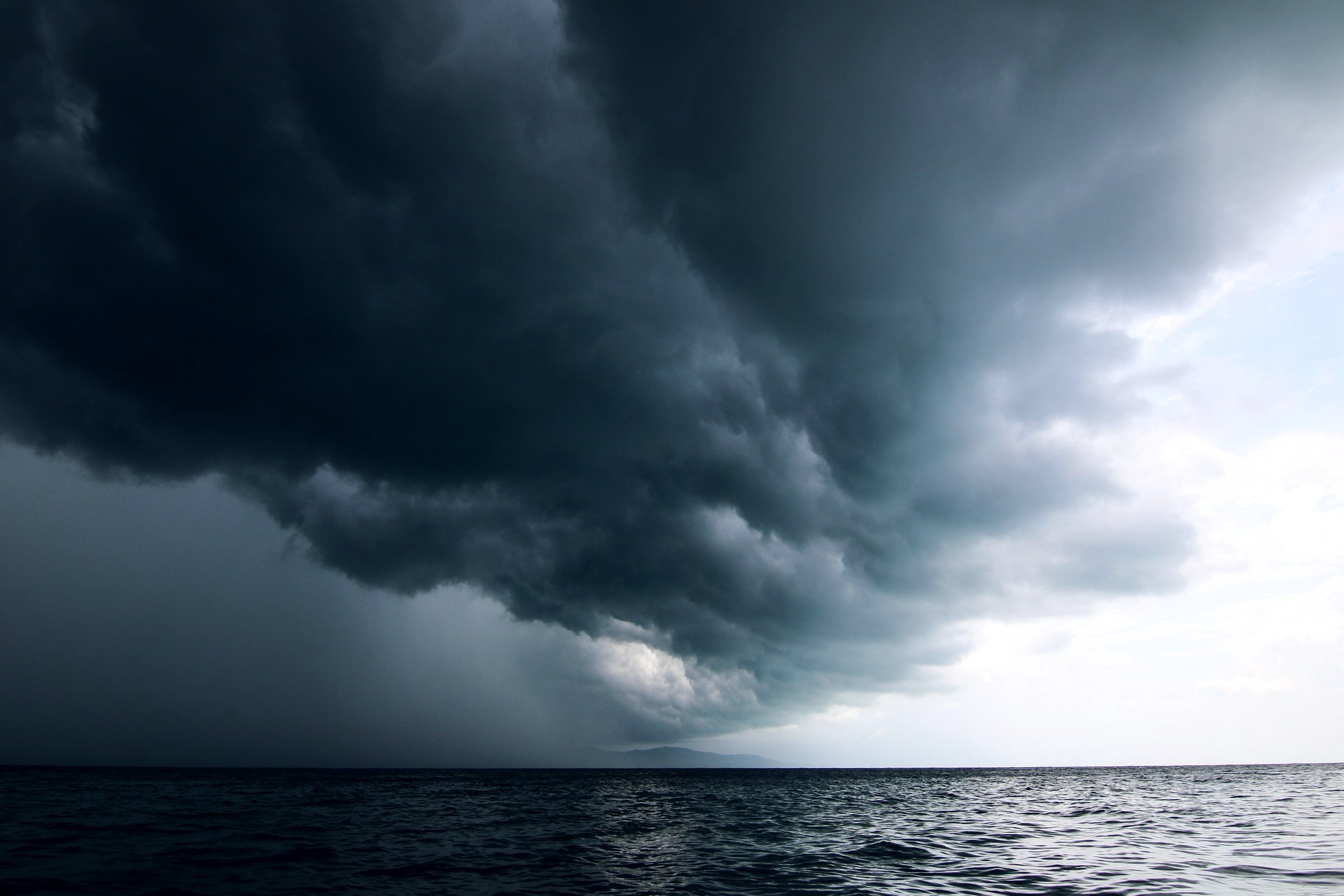 Storm clouds over the sea